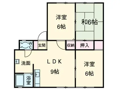 サンライフ音羽(3DK/2階)の間取り写真