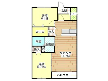 PRECIOUSⅡ(2LDK/3階)の間取り写真