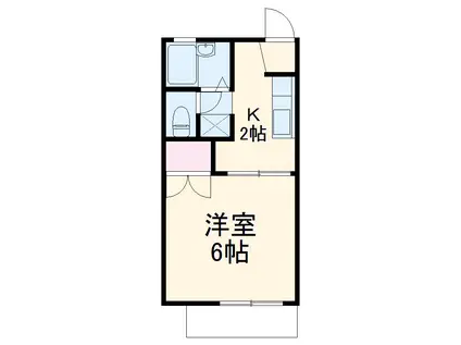 フォーブル村松Ⅱ(1K/1階)の間取り写真