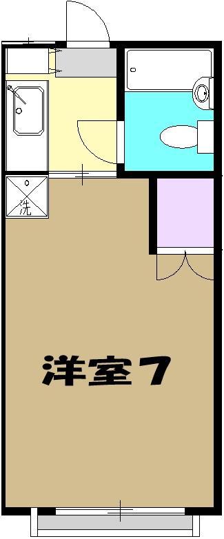 ヴィラクレール(1K/1階)の間取り写真