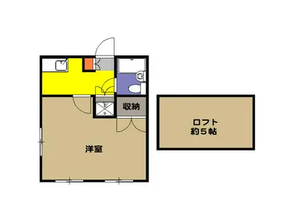 メイプル御殿山(1K/2階)の間取り写真