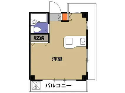 WOODY BELL(ワンルーム/3階)の間取り写真