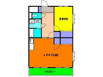 ペガサス MⅢ(1LDK/1階)の間取り写真