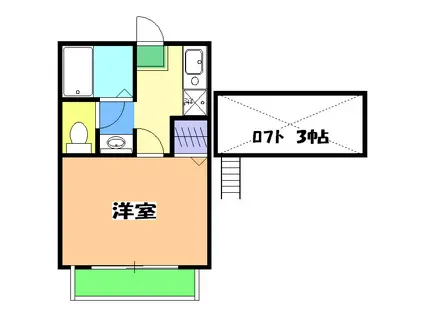 スワンコートⅡ(1K/1階)の間取り写真