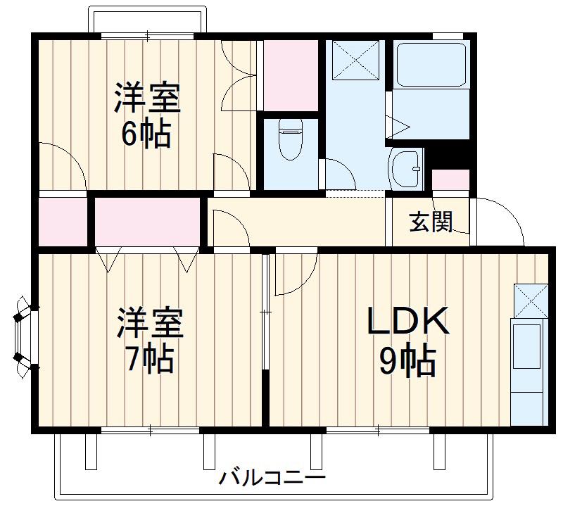 グリーンエステート(2LDK/2階)の間取り写真