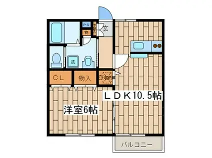 メゾン ファミール(1LDK/2階)の間取り写真
