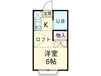 ラ・クレール武蔵野(ワンルーム/2階)の間取り写真
