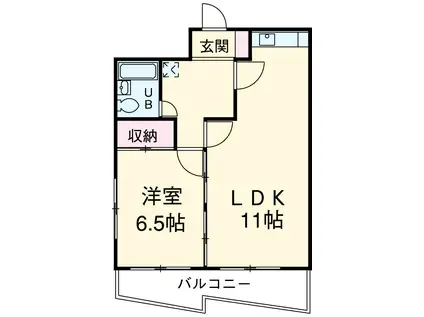 雅ビル(1LDK/3階)の間取り写真