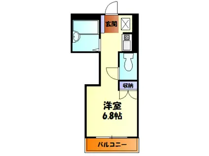 ヴァルト神(ワンルーム/3階)の間取り写真
