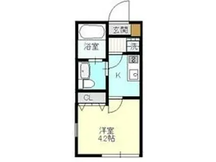 ベイルーム瀬谷2(1K/1階)の間取り写真