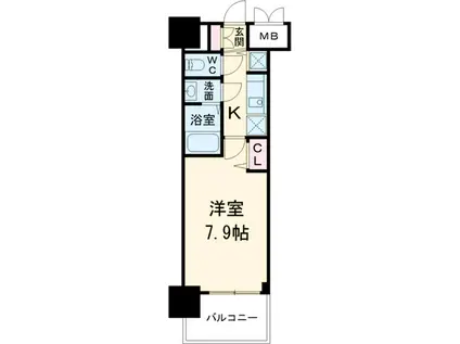 プレサンスジェネ千種内山(1K/4階)の間取り写真
