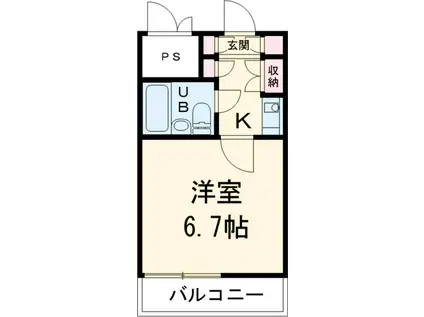 JUN平山城(1K/3階)の間取り写真