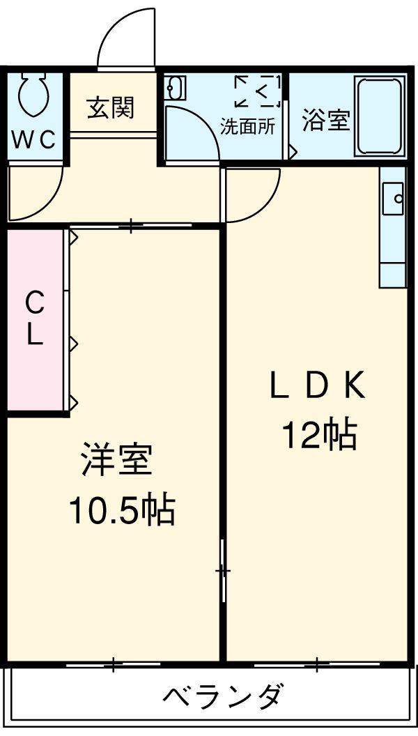 メゾン・ド・エル3(1LDK/2階)の間取り写真