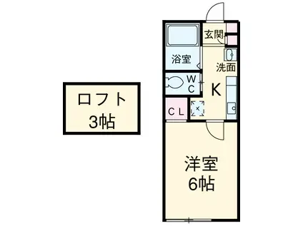 ラ・エスペランサ(1K/1階)の間取り写真