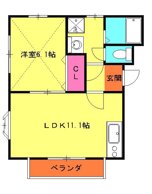 PANARI(1LDK/2階)の間取り写真