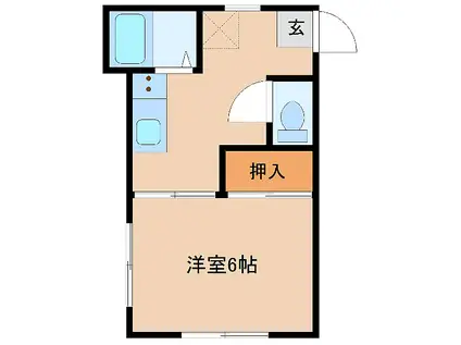 ワイエムコーポ(1K/1階)の間取り写真