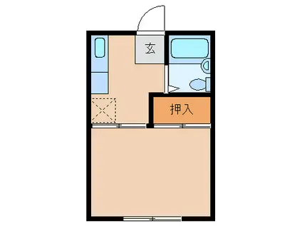 メゾンめぐりた(1K/1階)の間取り写真