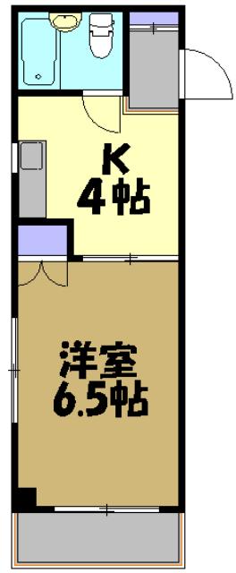 ロイヤルハイツ(1K/2階)の間取り写真