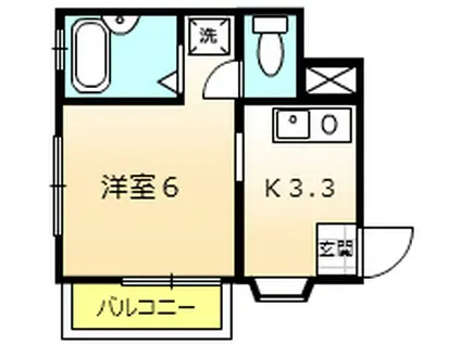 イーストグローブ(1K/2階)の間取り写真