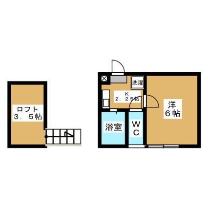 メゾンエレンデール(1K/2階)の間取り写真
