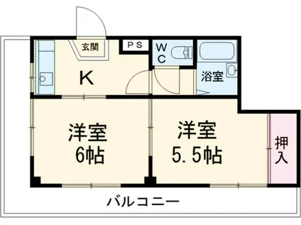井上ビル(2K/2階)の間取り写真