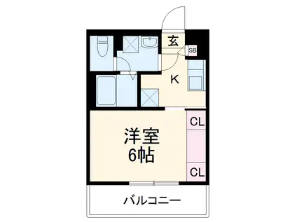 リブリ・カーサ本町西(1K/2階)の間取り写真