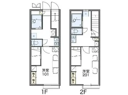 レオパレス萩野(1K/1階)の間取り写真