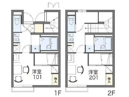 レオパレスクプクプ Ⅱ(1K/2階)の間取り写真