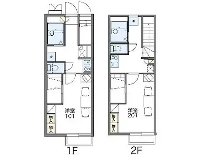 レオパレスプリエール(1K/2階)の間取り写真