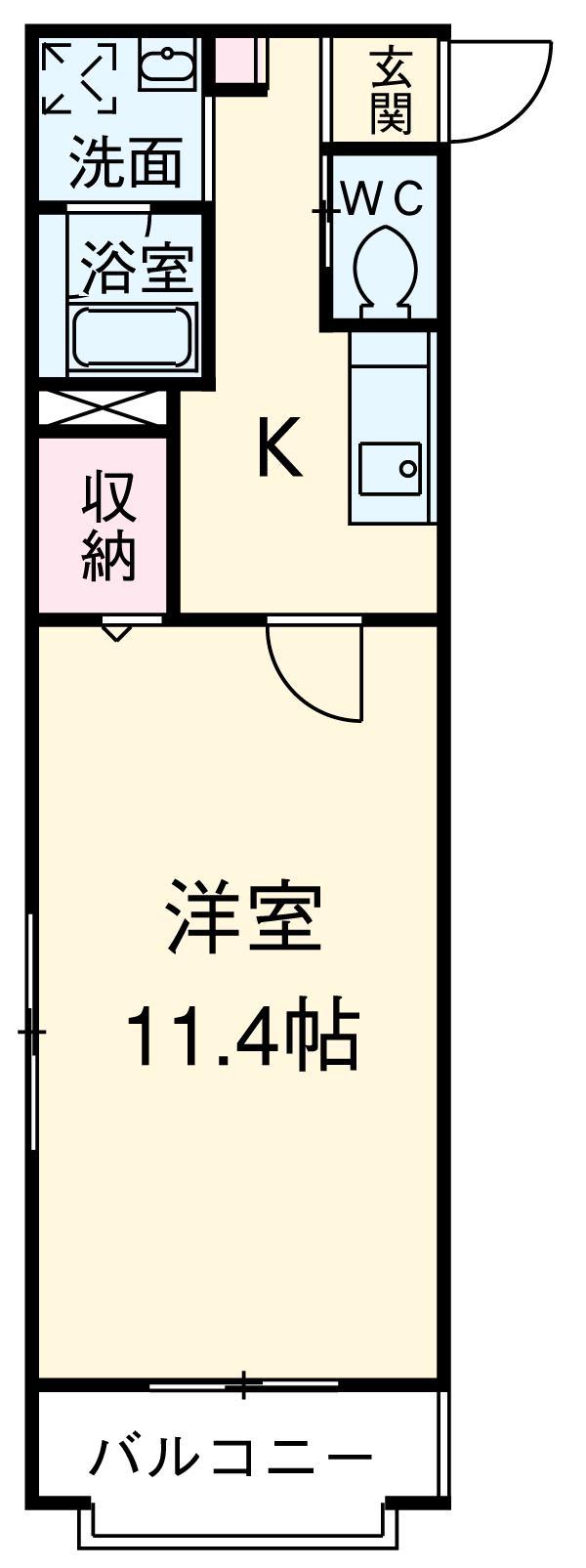 IRIS RESIDENCE稲川(1K/5階)の間取り写真