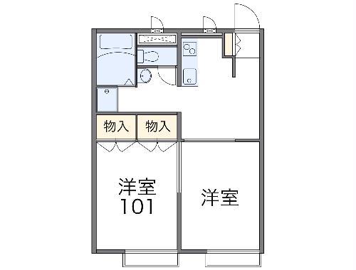 レオパレスKAORUⅡ(2DK/1階)の間取り写真