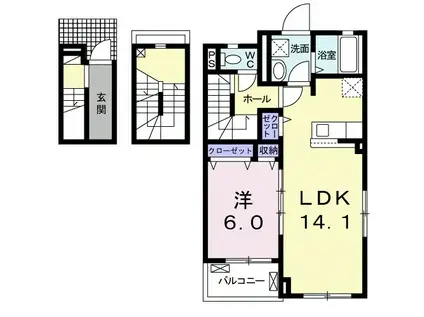 カーサフォレストⅠ(1LDK/3階)の間取り写真