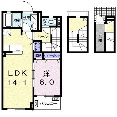 カーサフォレストⅠ(1LDK/3階)の間取り写真