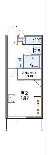 レオパレスFOREST桂坂(1K/3階)の間取り写真