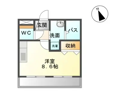 サンシャイン有松(ワンルーム/2階)の間取り写真