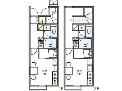 レオパレス千音寺(1K/2階)の間取り写真