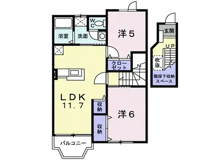 ソレイユ・ルヴァンⅡ(2LDK/2階)の間取り写真