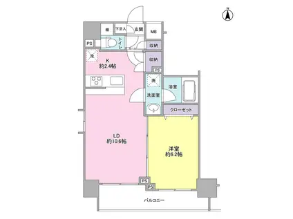 モンレーヴ錦糸町 (1LDK/7階)の間取り写真