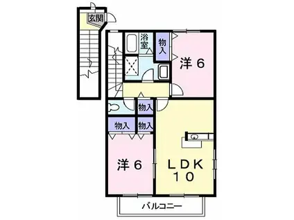 ドリーム(2LDK/2階)の間取り写真