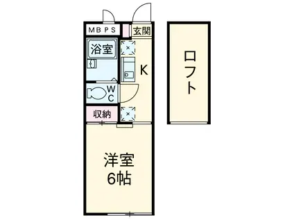 花梨Ⅰ番館(1K/1階)の間取り写真