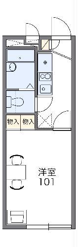レオパレスツインヴィラB(1K/3階)の間取り写真