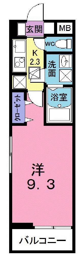 エクセル ファヴール Ⅰ(1K/1階)の間取り写真