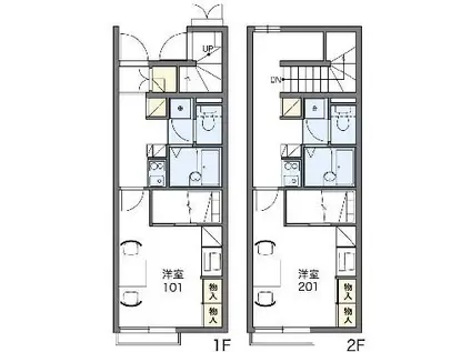 レオパレスクレイン川越(1K/2階)の間取り写真