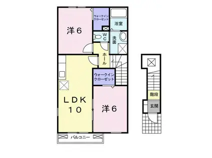 ヴィラサンリット3(2LDK/2階)の間取り写真
