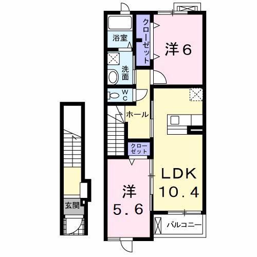 スプリングフィールドⅡ(2LDK/2階)の間取り写真