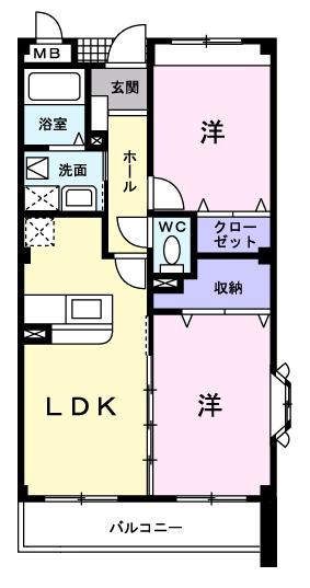 フォレスタ ヴェルデ(2LDK/3階)の間取り写真