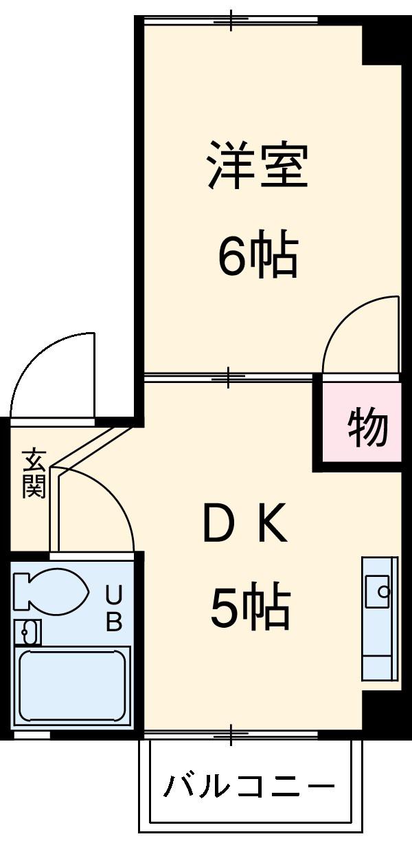 ハートイン中切町(1DK/4階)の間取り写真