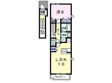 ブライトヒルSKⅡ(1LDK/2階)の間取り写真