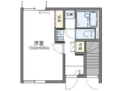 レオネクストゴールド(1K/1階)の間取り写真