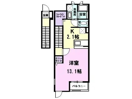 シャンドフルール五反田(ワンルーム/2階)の間取り写真